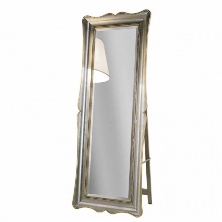Fir wood floor mirror with pedestal made in Italy Jonni Viadurini