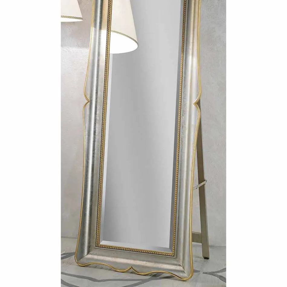 Fir wood floor mirror with pedestal made in Italy Jonni Viadurini