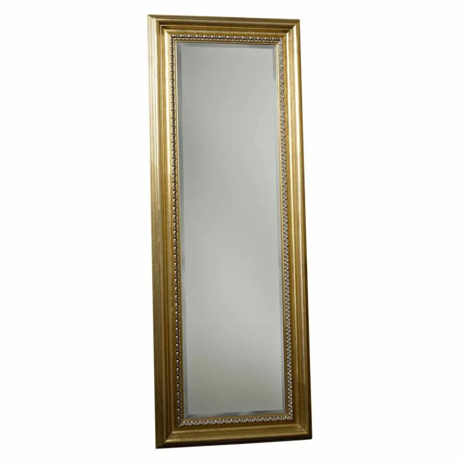 Wooden floor mirror with handmade pedestal made Italy Leonardo Viadurini