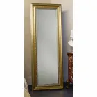 Wooden floor mirror with handmade pedestal made Italy Leonardo Viadurini