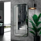 Design Mirror with Crystal Effect Glass Frame Made in Italy - Loop Viadurini