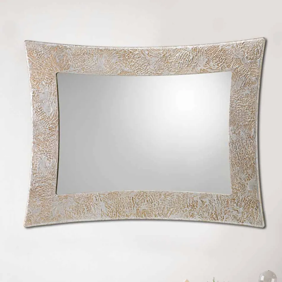 Wall mirror in resin and Venice silver leaf Viadurini