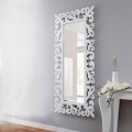 Large Rectangular Design Wall Mirror in Modern White Wood - Cortese