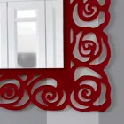 Large Modern Design Wall Mirror in Red Plexiglass - Rosalinda Viadurini