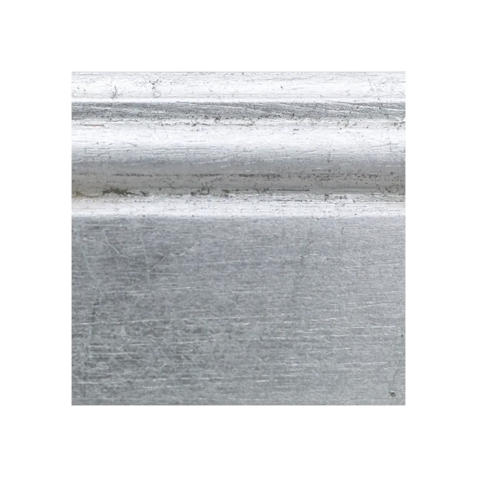 Mirror in Silver Leaf and Ground Mirror Made in Italy - Rongo Viadurini