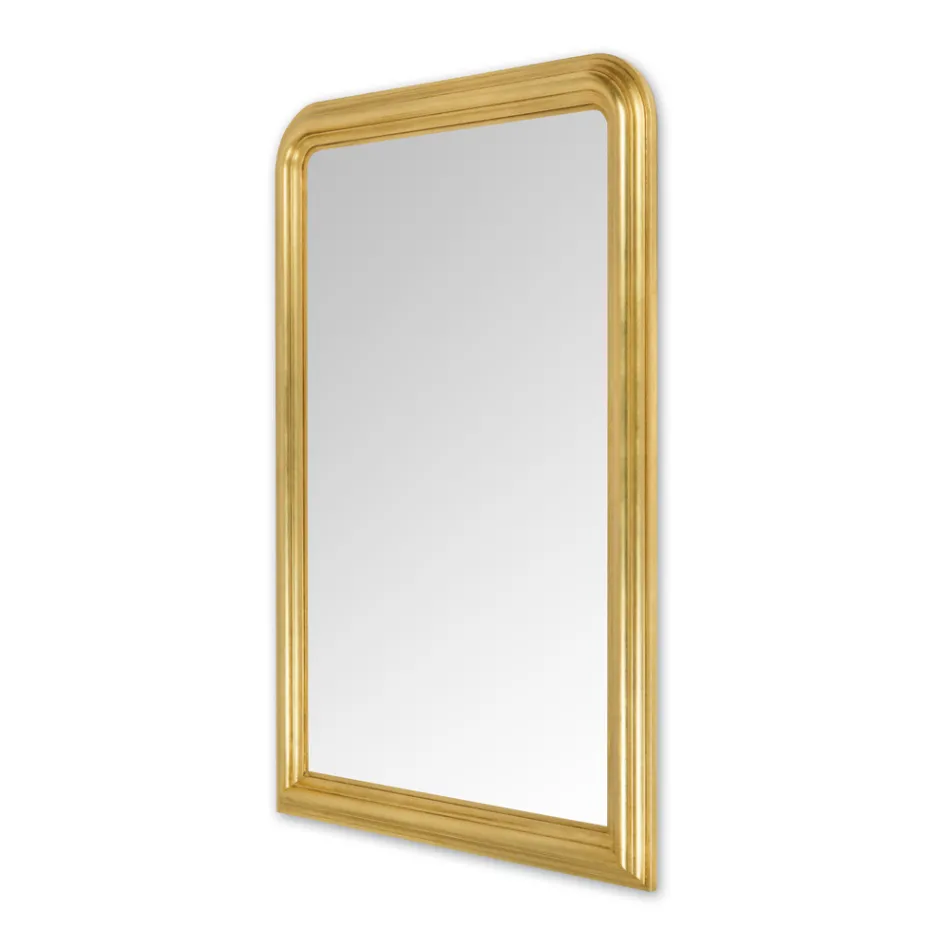 Hand Decorated Wooden Mirror in Gold Leaf Made in Italy - Navona Viadurini