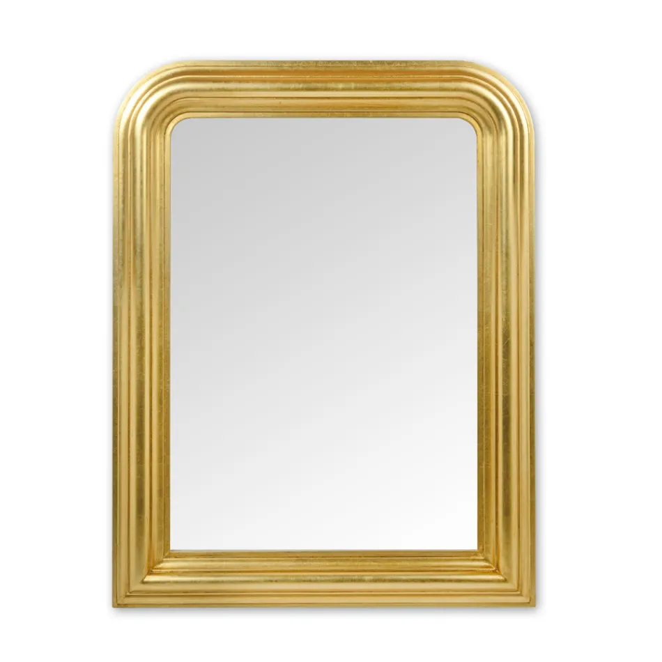 Hand Decorated Wooden Mirror in Gold Leaf Made in Italy - Navona Viadurini