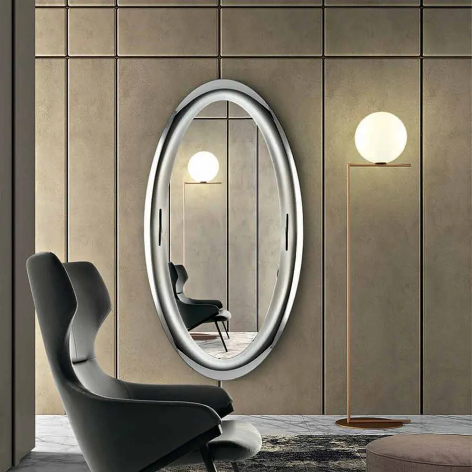 Modern Mirror in Mirrored Crystal Finish Made in Italy - Stilla Viadurini