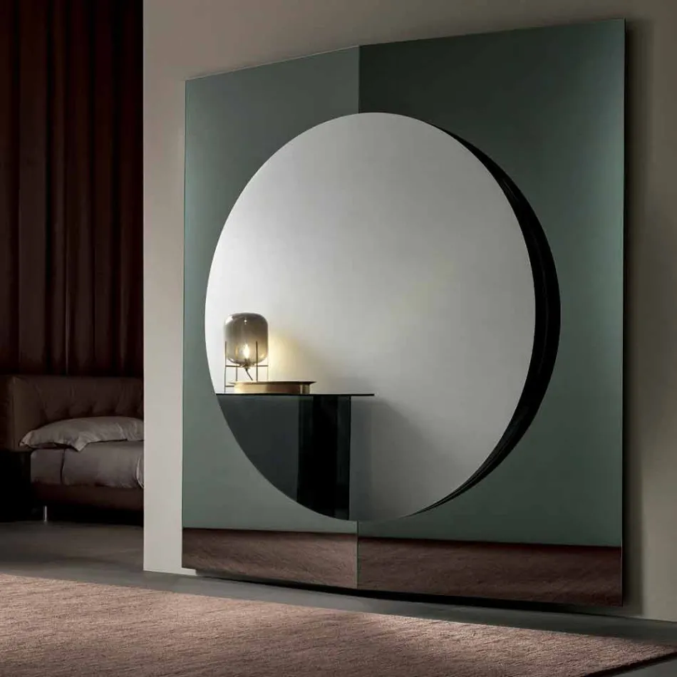 Modern Design Wall Mirror Made of 3 Panels Made in Italy - Bristol Viadurini