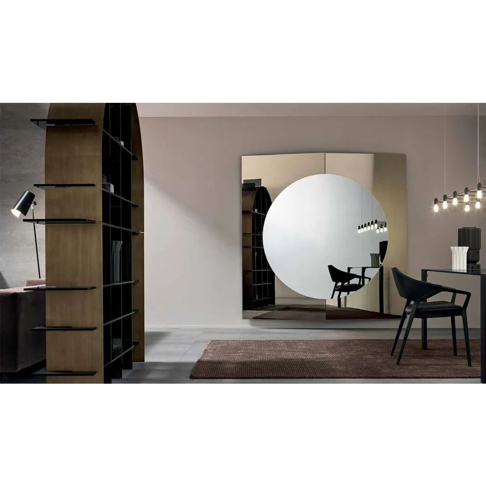 Modern Design Wall Mirror Made of 3 Panels Made in Italy - Bristol Viadurini