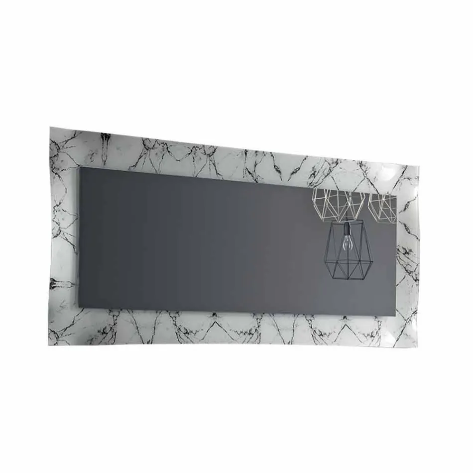 Rectangular Design Mirror with Glass Frame Made in Italy - Eclisse Viadurini