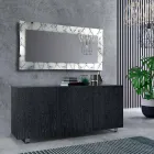 Rectangular Design Mirror with Glass Frame Made in Italy - Eclisse Viadurini