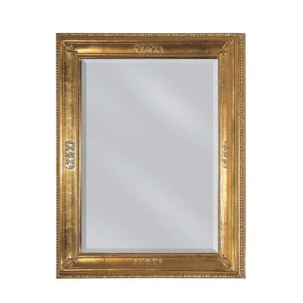 Rectangular Mirror in Lightly Antiqued Gold Leaf Made in Italy - Abeona Viadurini