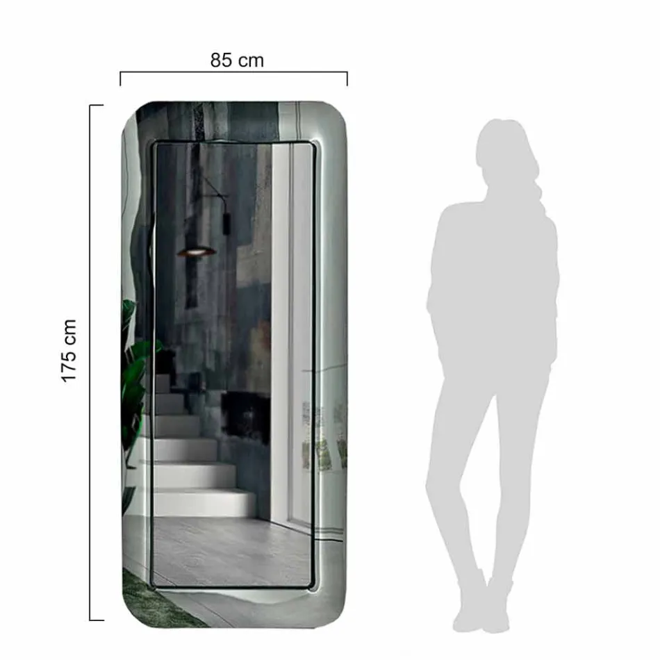 Long Rectangular Mirror with Crystal Effect Frame Made in Italy - Loop Viadurini