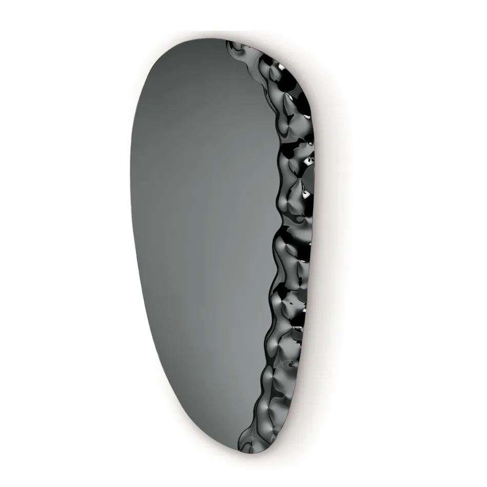 Shaped Mirror with Mottled Glass Insert Made in Italy - Amata Viadurini