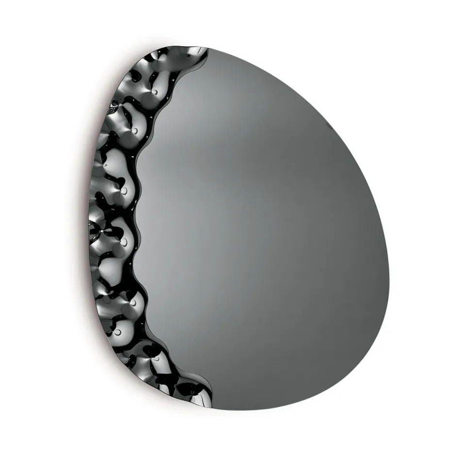 Shaped Mirror with Mottled Glass Insert Made in Italy - Amata Viadurini