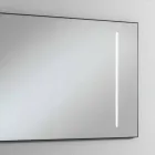 Wall Mirror with 2 Bulbs and Black Aluminum Frame Made in Italy - Frame Viadurini