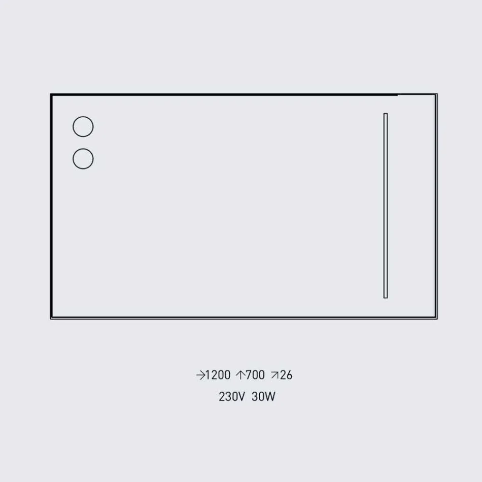 Wall Mirror with 2 Bulbs and Black Aluminum Frame Made in Italy - Frame Viadurini