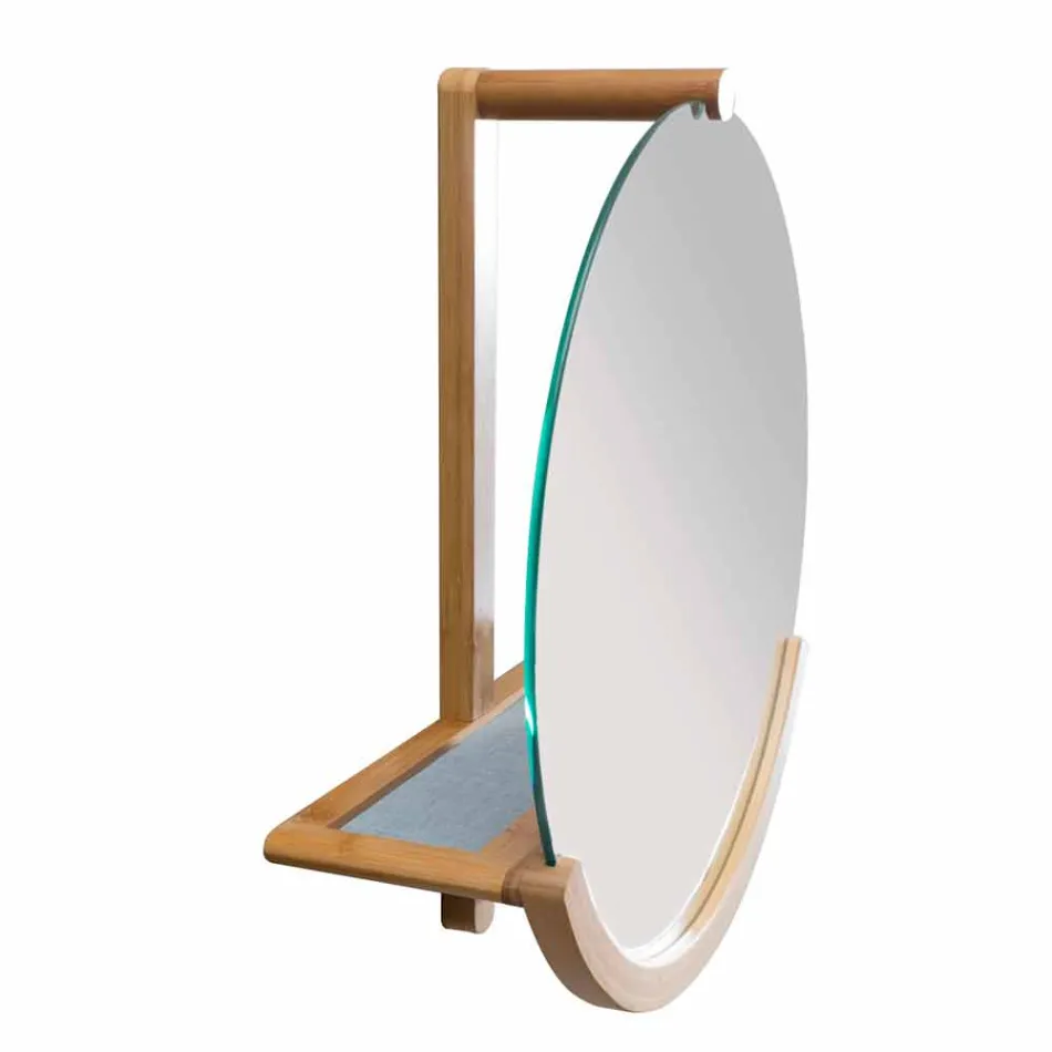 Design bathroom wall mirror with bamboo frame Gorizia Viadurini