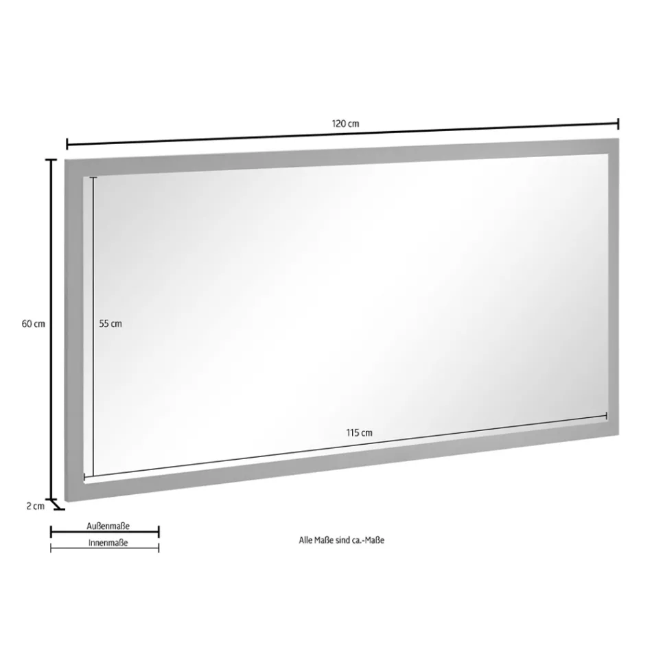 Rectangular Wall Mirror with White or Anthracite Frame - Emanuelito Viadurini