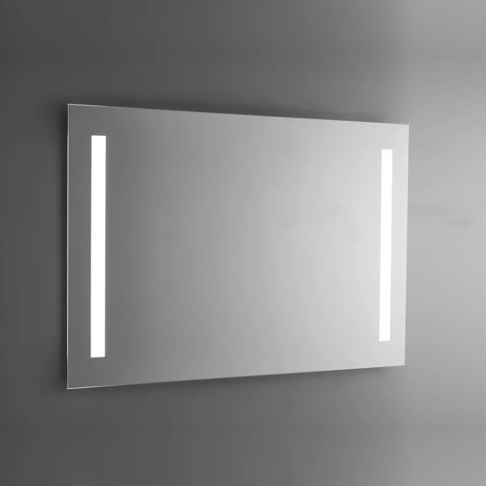 Polished Wire Bathroom Mirror with LED Backlight Made in Italy - Tony Viadurini
