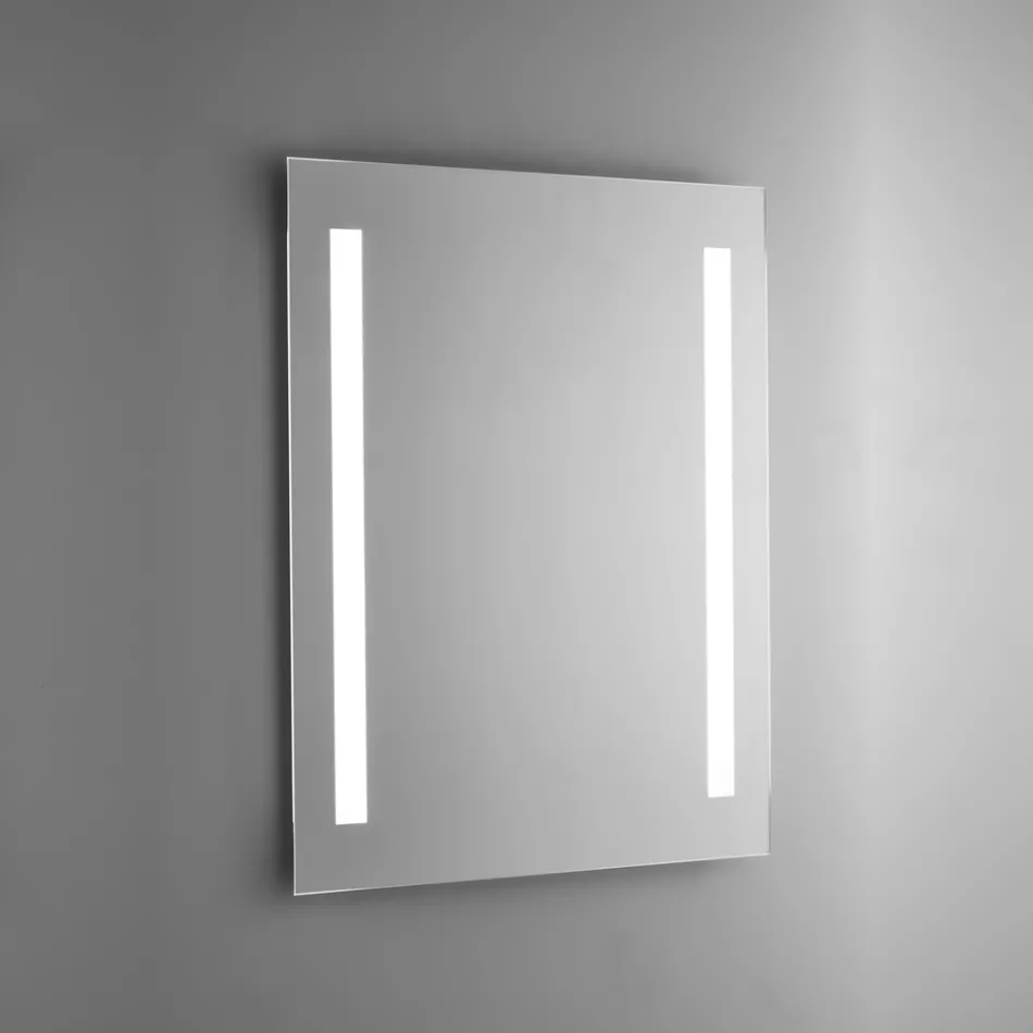 Polished Wire Bathroom Mirror with LED Backlight Made in Italy - Tony Viadurini