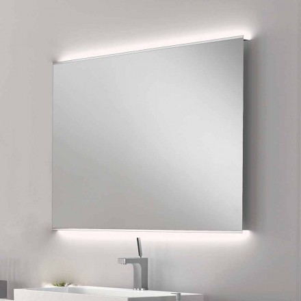 Bathroom mirror with modern LED design light with satin edges Veva Viadurini