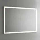 Bathroom Mirror in Imitation Aluminum with Backlight Made in Italy - Palau Viadurini