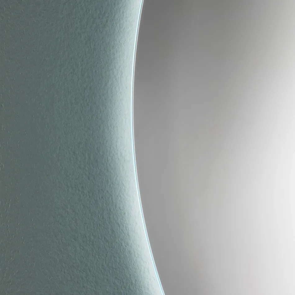 Minimal Round Wall Bathroom Mirror with 4000K LED Light Made in Italy - Roteo Viadurini