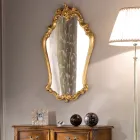Shaped Baroque Mirror with Gold Leaf Frame Made in Italy - Precious Viadurini