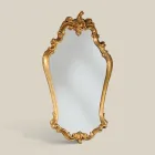 Shaped Baroque Mirror with Gold Leaf Frame Made in Italy - Precious Viadurini