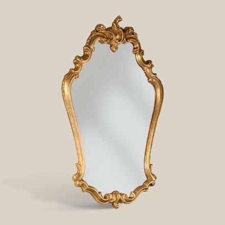 Shaped Baroque Mirror with Gold Leaf Frame Made in Italy - Precious Viadurini