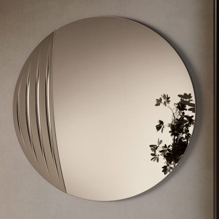 Circular Mirror in Two Sizes and Two Colors Made in Italy - Auren Viadurini