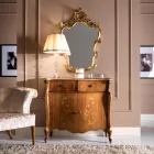 Classic Shaped Mirror with Gold Leaf Frame Made in Italy - Precious Viadurini
