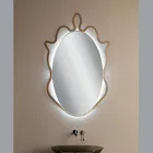 Mirror with Metal Frame and Integrated LEDs Made in Italy - Leonardo Viadurini