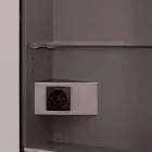 Wall-mounted mirror with 2 modern doors, LED lighting, Adele Viadurini