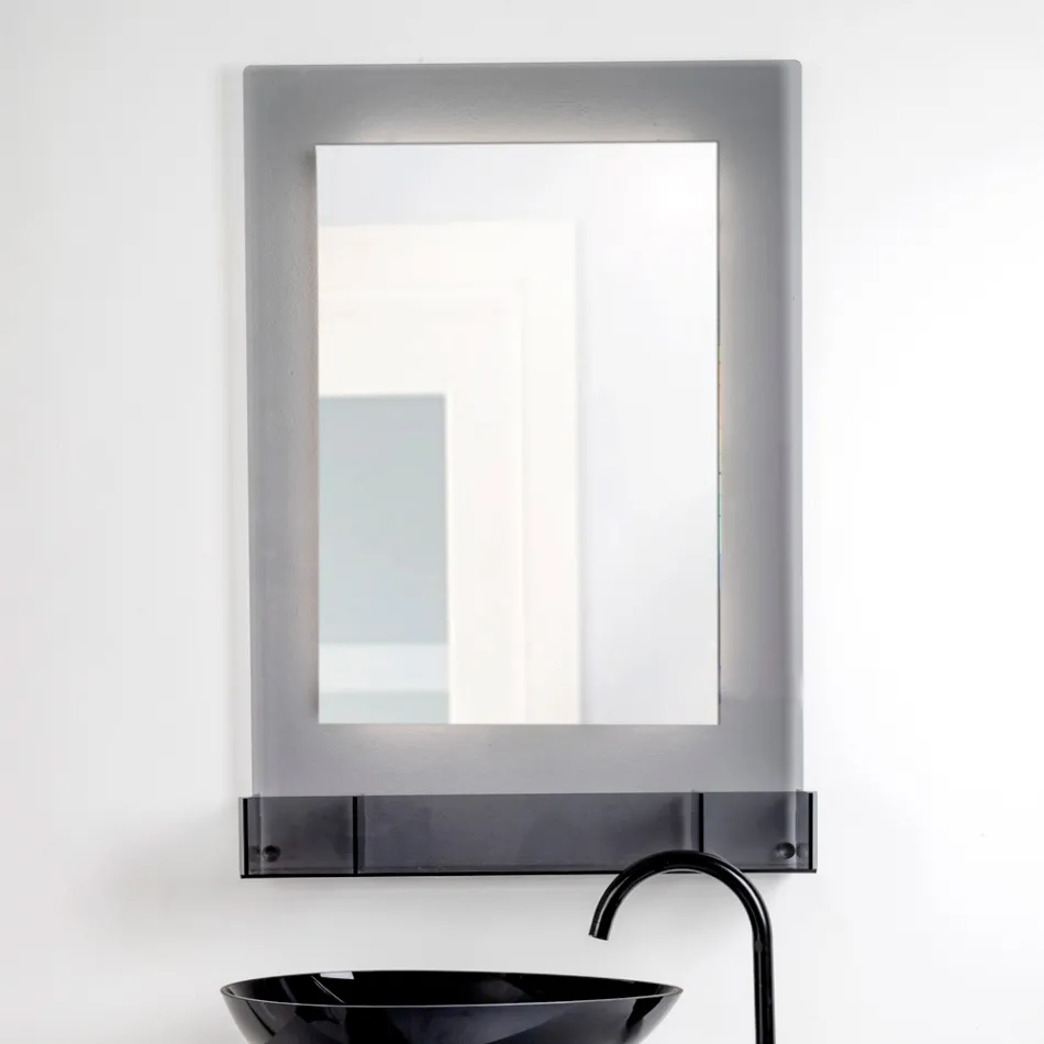 Three-Color Plexiglass Wall Mirror Cabinet Made in Italy - Kiran Viadurini