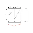 Wooden Mirror Container with Double Mirror and Lights Made in Italy - Darwin Viadurini