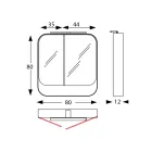 Metal Mirror Container with Double Mirror Doors and Lights Made in Italy - Galileo Viadurini