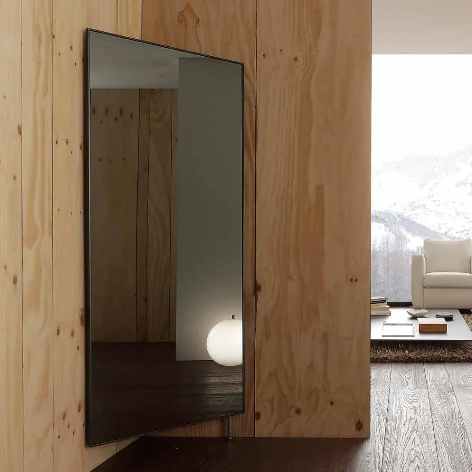 Wall Mirror with Opening Door and Coat Hooks Made in Italy - Boro Viadurini