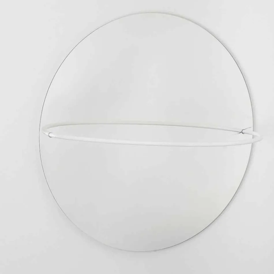 Wall Mirror with Modern Steel Coat Rack Made in Italy - Chioccia Viadurini