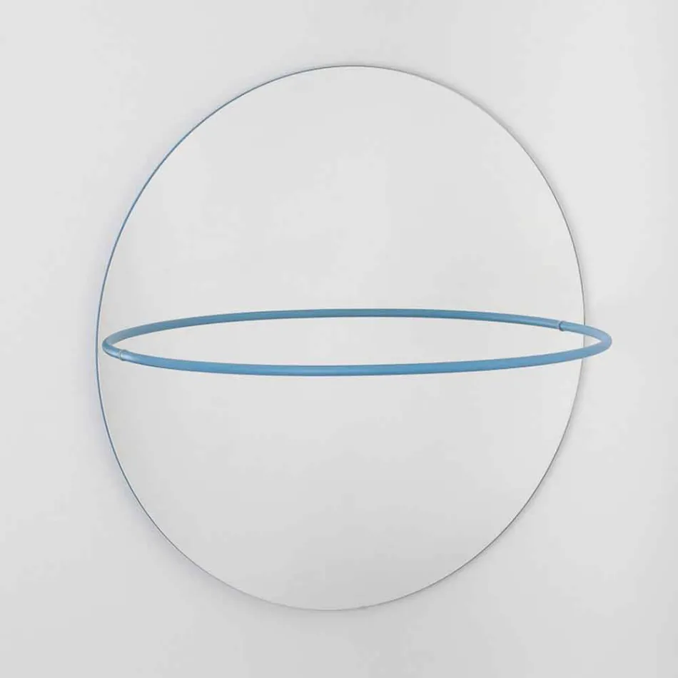 Wall Mirror with Modern Steel Coat Rack Made in Italy - Chioccia Viadurini