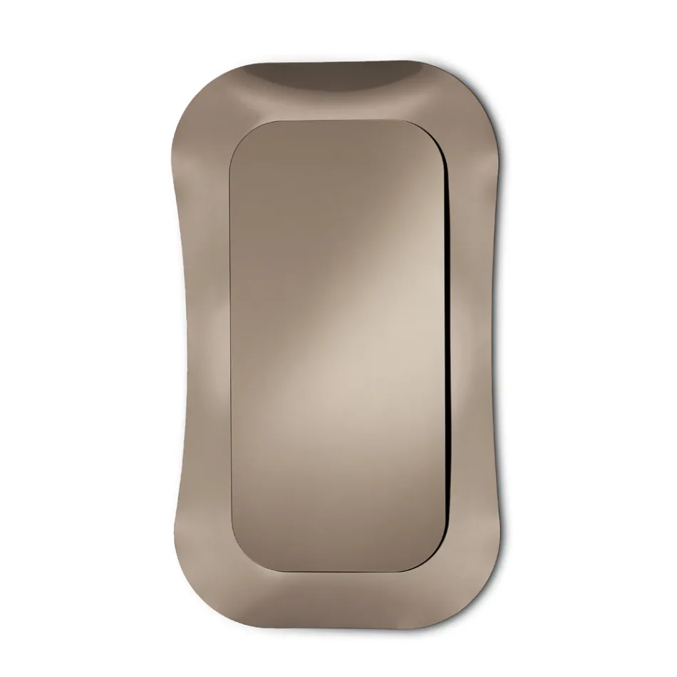 Wall Mirror with Frame in Fused Glass Made in Italy - Adored Viadurini