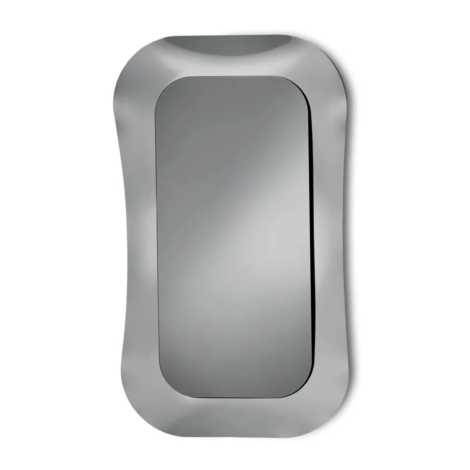 Wall Mirror with Frame in Fused Glass Made in Italy - Adored Viadurini