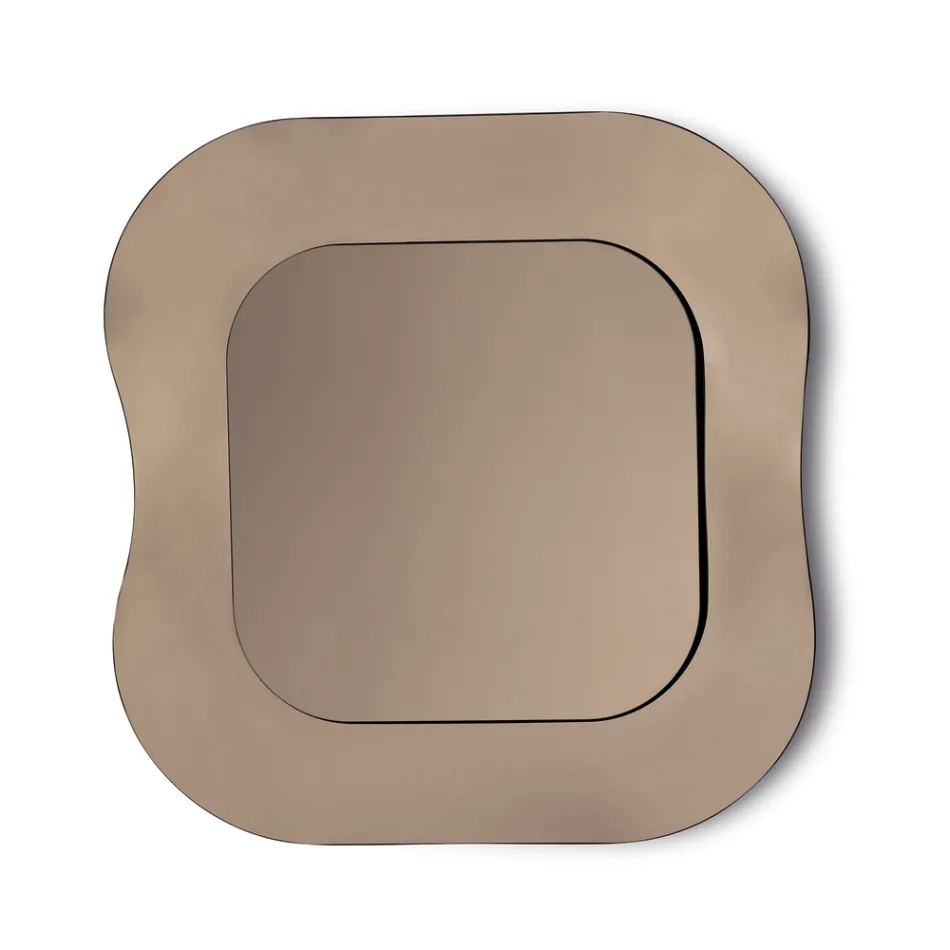 Wall Mirror with Frame in Fused Glass Made in Italy - Adored Viadurini