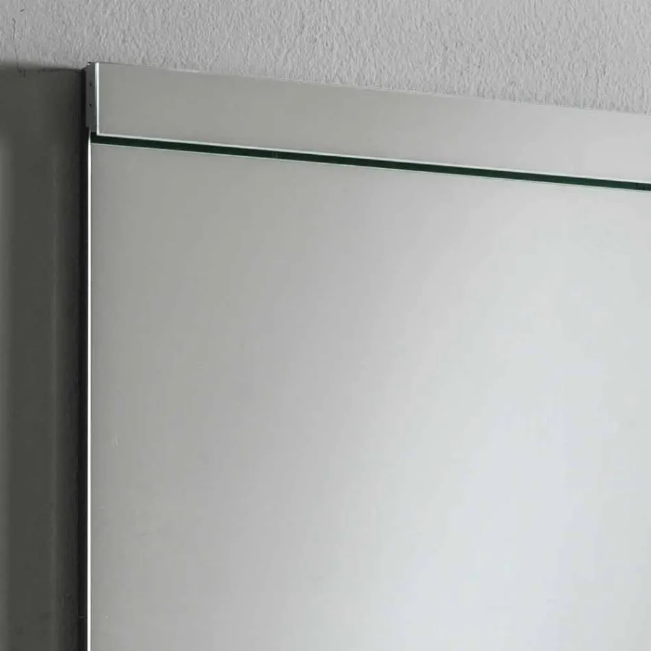 Wall Mirror with Integrated Light in Stainless Steel Made in Italy - Tuccio Viadurini