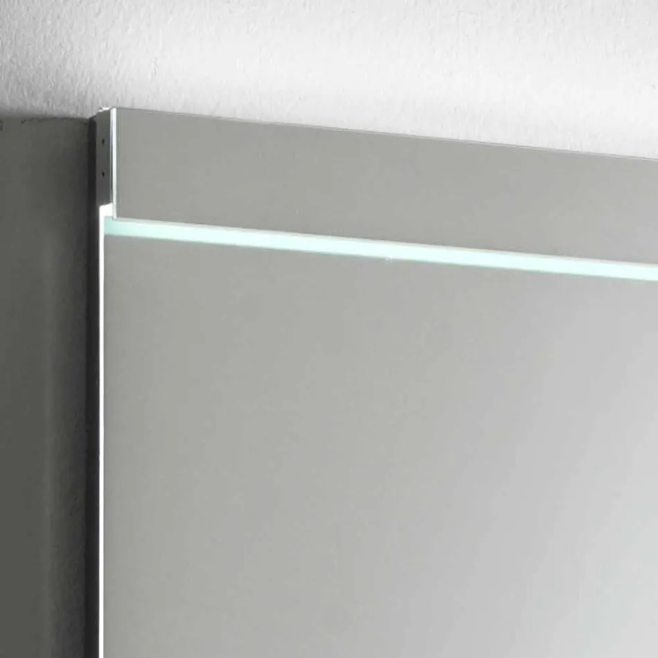 Wall Mirror with Integrated Light in Stainless Steel Made in Italy - Tuccio Viadurini