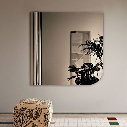 Beniamina Wall Mirror with Wave Side Made in Italy Viadurini