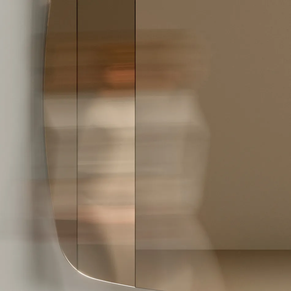 Wall Mirror with Structure in Black Painted Wood Made in Italy - Arya Viadurini