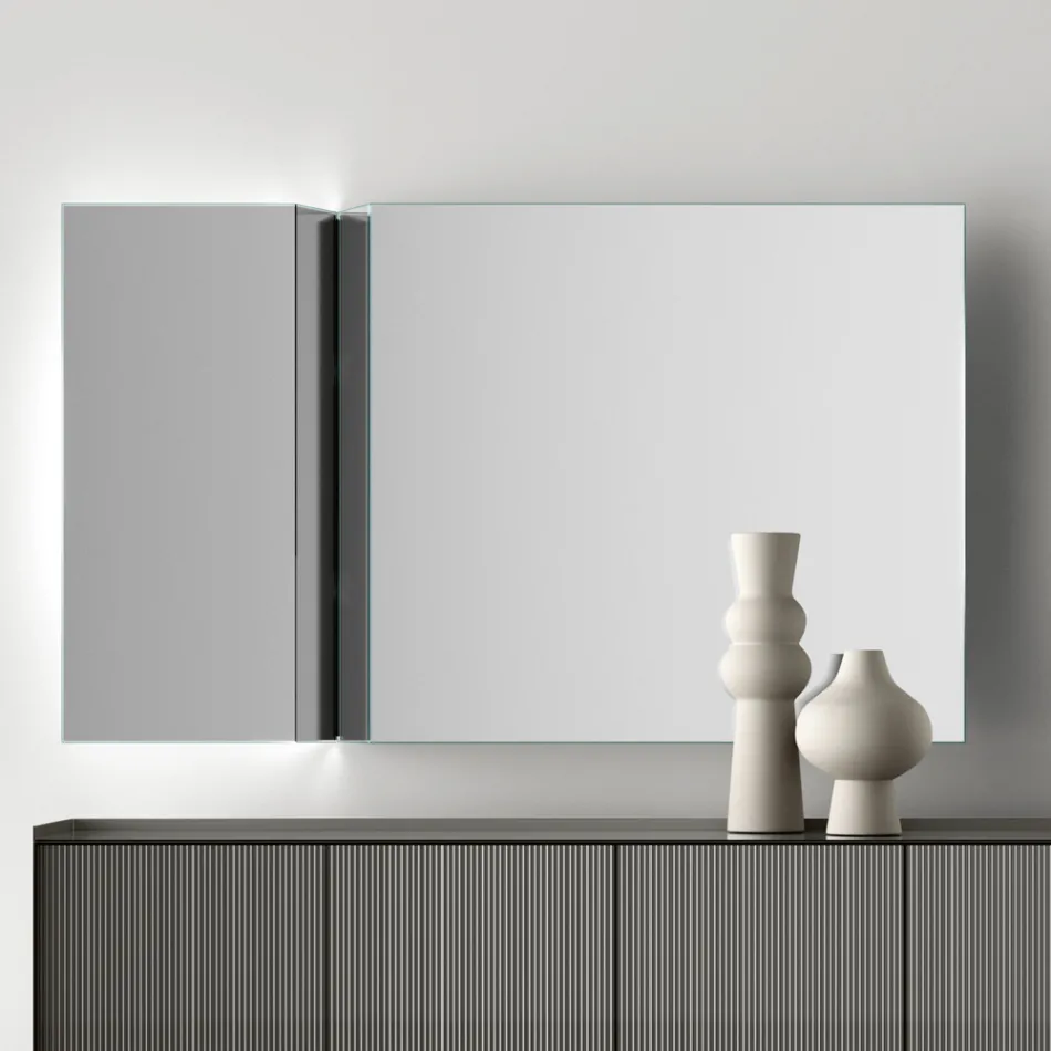 Wall Mirror with V-Shaped Side Cut Made in Italy - Spirit Viadurini